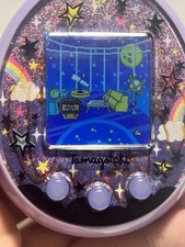 Tamagotchi Purple Glitter Stars Rainbow Shell Electronic Virtual Pet Handheld
