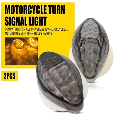 Universal 12V Motorcycle LED Blinker Turn Signals Light Amber Front or Rear 2PCS