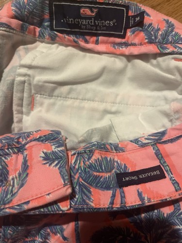 Vineyard Vines Shorts Men's 36 Pink Palm Trees Hawaiian Breaker Preppy All Over - Bild 4 von 4