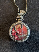 SII Minnie Mouse Necklace Pendant Pocket Watch Heart Silver Tone MU1050 Disney