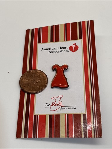 American Heart Association Go Red For Women Red Dress Awareness Lapel Pin - Picture 3 of 4