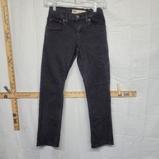 Levis 511 Slim Boys Jeans Size 10 Reg W25 L26 Washed Black Denim 511-508
