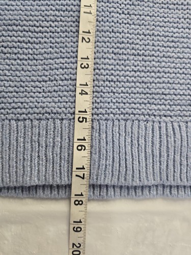 Knox Rose Sweater Pastel Blue Cropped Long Crochet Granny Knit Sleeve Large - Picture 15 of 20