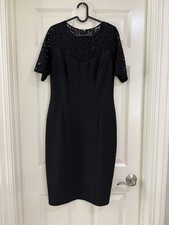 adrianna papell women black dress size fits like 6-8