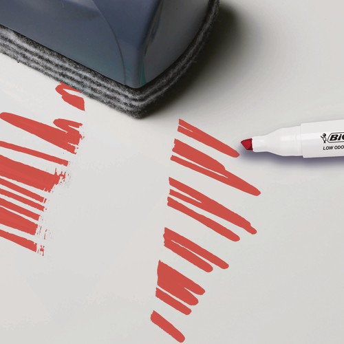BIC Intensity Low Odor Dry Erase Marker, 12 Pack, Chisel Tip, Red, Non-Toxic - Picture 6 of 6