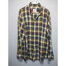 Viyella Multicolor Plaid Button-Down Shirt Size L Vintage Made in USA