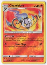 Chandelure Reverse Holofoil Holo Rare SM - Guardians Rising 13/145 NM