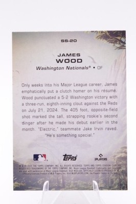 acgカード　　Legend    of    SSP⭐︎30 2025 Stadium Club Savage Sluggers RC James Wood #SS-20 Nationals