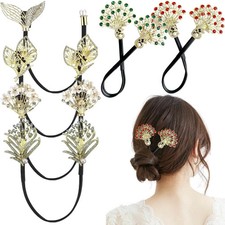 6 PCS Rhinestone Hair Bun Makers Fashion Lazy Bun Maker Elegant Hair Curler F