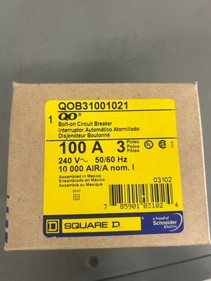 Square D QOB31001021 3 Pole 100nmp With Shunt Trip