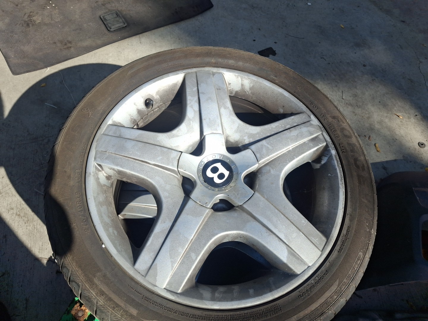 2006-2012 BENTLEY CONTINENTAL FLYING SPUR 19X9 FIVE SPOKE WHEEL RIM W/ CAP Read*