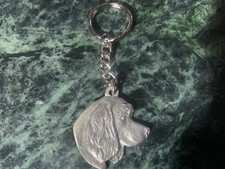 Signed Rawcliffe Pewter 1982 I love my Cocker Spaniel Keychain Or Bag Charm