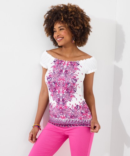 Joe Browns Women's Bright Boho Elasticated Jersey Top - Picture 3 of 5