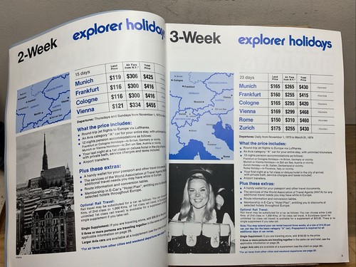 1974 Europacar Fly & Drive Booklet Holiday Tours Lufthansa Airlines B40 - Picture 5 of 11