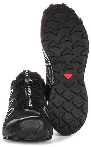 SALOMON Speedcross 3 Quicklace Deporte Unisex Zapatillas En Negro Plata GB 7-12 - Imagen 5 de 6