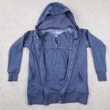 Seraphine Hoodie Womens Large Blue Maternity Nursing Babywearing Fleece Full Zip