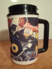 Vintage Elvis Presley Travel Cup Plastic Thermo Whirley Lid Warren PA USA