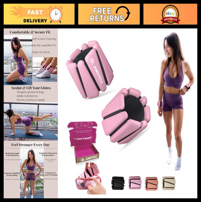 Adjustable 2 lb Wrist & Ankle Weights Set   1 lb Each for Walking, Yoga, Cardio