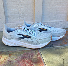 Brooks Men's Low Top Lace Up Running Sneaker White Mesh Upper Rubber Outsole
