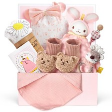 10 PCS Baby Gift Set for Girls, Newborn Essentials Stuff Baby Girl Gifts, Bab...