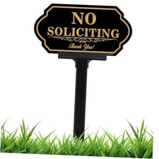 No Soliciting Sign for House with Stake - 50-mil Thick Aluminum - 5x10 A1512