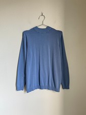 Zara Men's Knit Crew Neck Sweater in Light Steel Blue Size MEDIUM