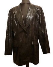 Vintage Blazer,Schlangenmuster,Krokodil,Animalprint,Lack,Glanz,80er Glam,Gothic
