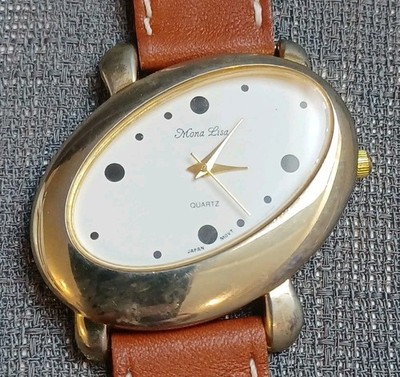 Mona Lisa Damenarmbanduhr Mit Braunem Lederband Neue Batterie