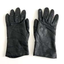 Womens Vintage Black Soft Genuine Leather Gloves Warm Lining Lined