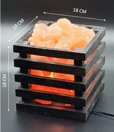Himalayan Salt Lamp(Wooden Basket with Natural Chunks), Dimmable, Crystal Sal... - Image 4 of 4
