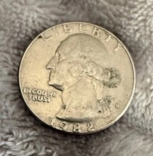 George Washington 1982D Quarter Date And Liberty On Edge