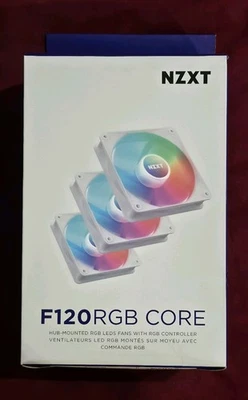NZXT F120 RGB CORE FANS X 3 Plus Controller Opened But Not Used (In Damaged Box) - Image 1 of 3
