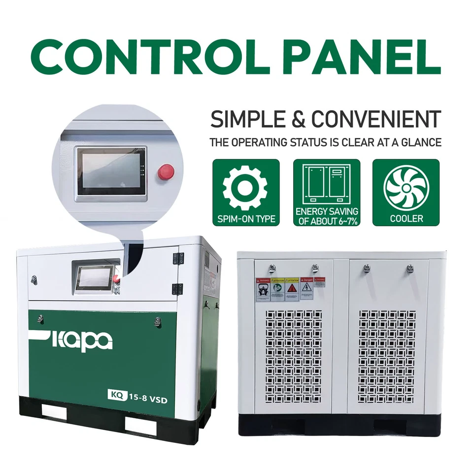 460V 3 Phase Rotary Screw Air Compressor 20HP/15KW 81cfm Outlet NPT 3/4" 125psi - Image 3 of 4