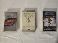 AC/DC Cassette Tape Lot Of 3-The RAZORS EDGE- Flick Of The Switch-Blow Up Your
