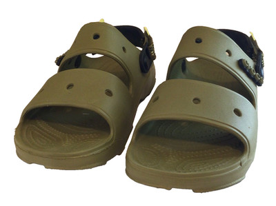 crocs all terrain sandals w8 green hook and loop casual outdoor sports comfort