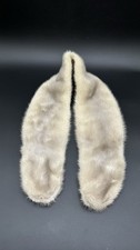 Vintage Ivory Real Fur Collar Stole Wrap Detachable Coat Collar 40 Long