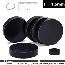 10x Round Solid EPDM Rubber Disc Discs Pads | Diameter: 8-90mm | Thickness 1.5mm
