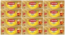 12 LIPTON GOLD Natural Black Tea 25 Teabags Box 37.5g 1.32oz