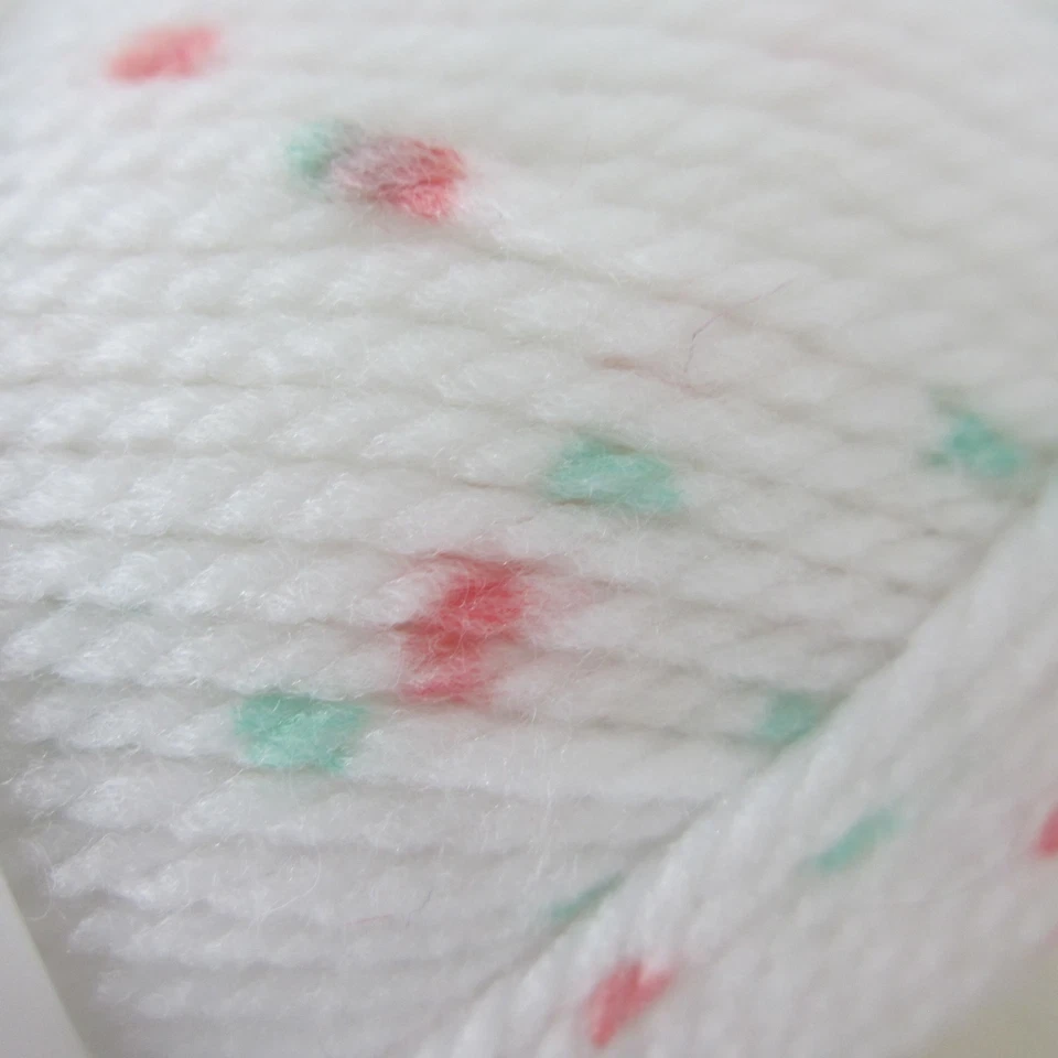 Lote 6 madejas Wendy Peter Pan niño pequeño estampado Aran hilo blanco menta verde coral rosa Foto 3 de 4