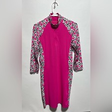 SanSoleil 3/4 Sleeve Dress - Morning Glory - Fuchsia Size X-small