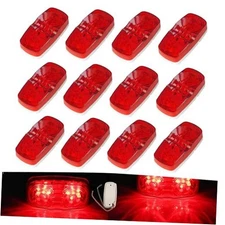  12 Pcs Red Trailer RV Side Marker LED Light, Bullseye/TigerEye/Double 12*Red