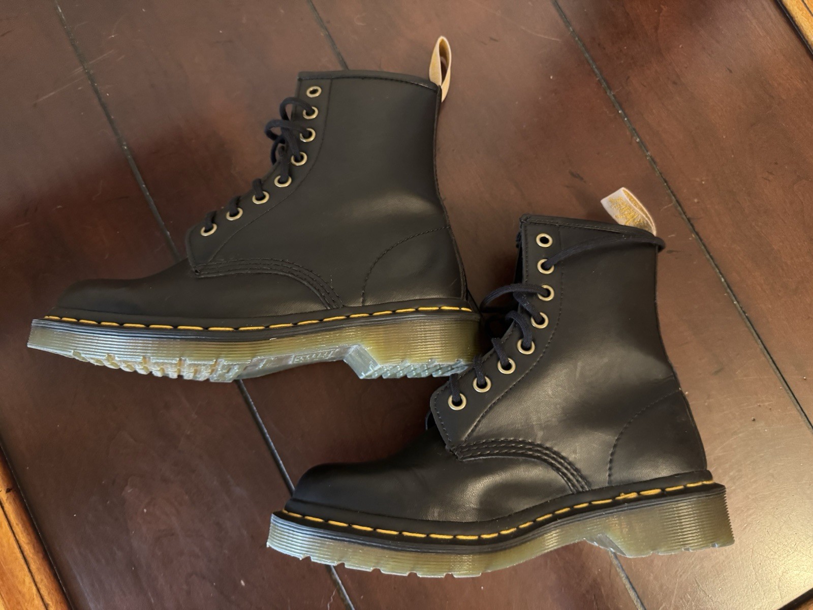 Dr Doc Martens Black Combat Boots 14045 Vegan Leather Mens Sz 5 NEW thumbnail 11