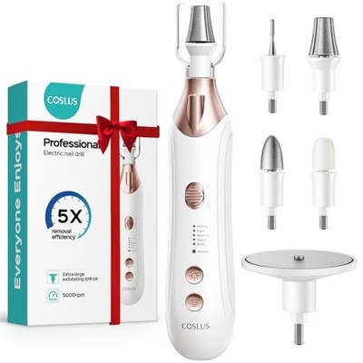  Professional Manicure Pedicure Kit, 5-in-1 Electric Nail File for White