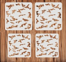 4PCS Camo Stencils Camo Stencil Kit for Spray Paint Camouflage Pattern Stenci...
