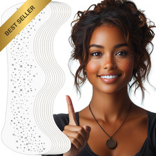 Silver Glitter Freckles Face Tattoo 10Pcs Sparkle Makeup Speckles Patches Sheet