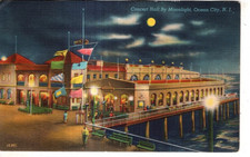 LINEN Postcard    CONCERT HALL BY MOONLIGHT  ...