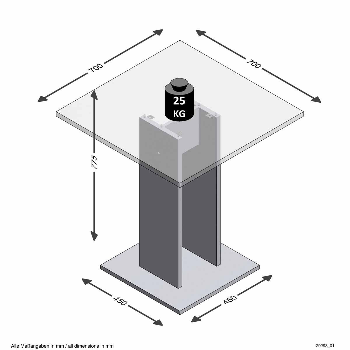Table design Sanary blanche et grise 77 cm pour optimiser les petits espaces - 3