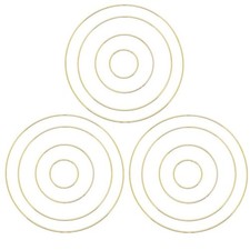 MSCFTFB 12 Pieces 4 Sizes Round Shaped Dream Catcher Rings Macrame Gold Metal...