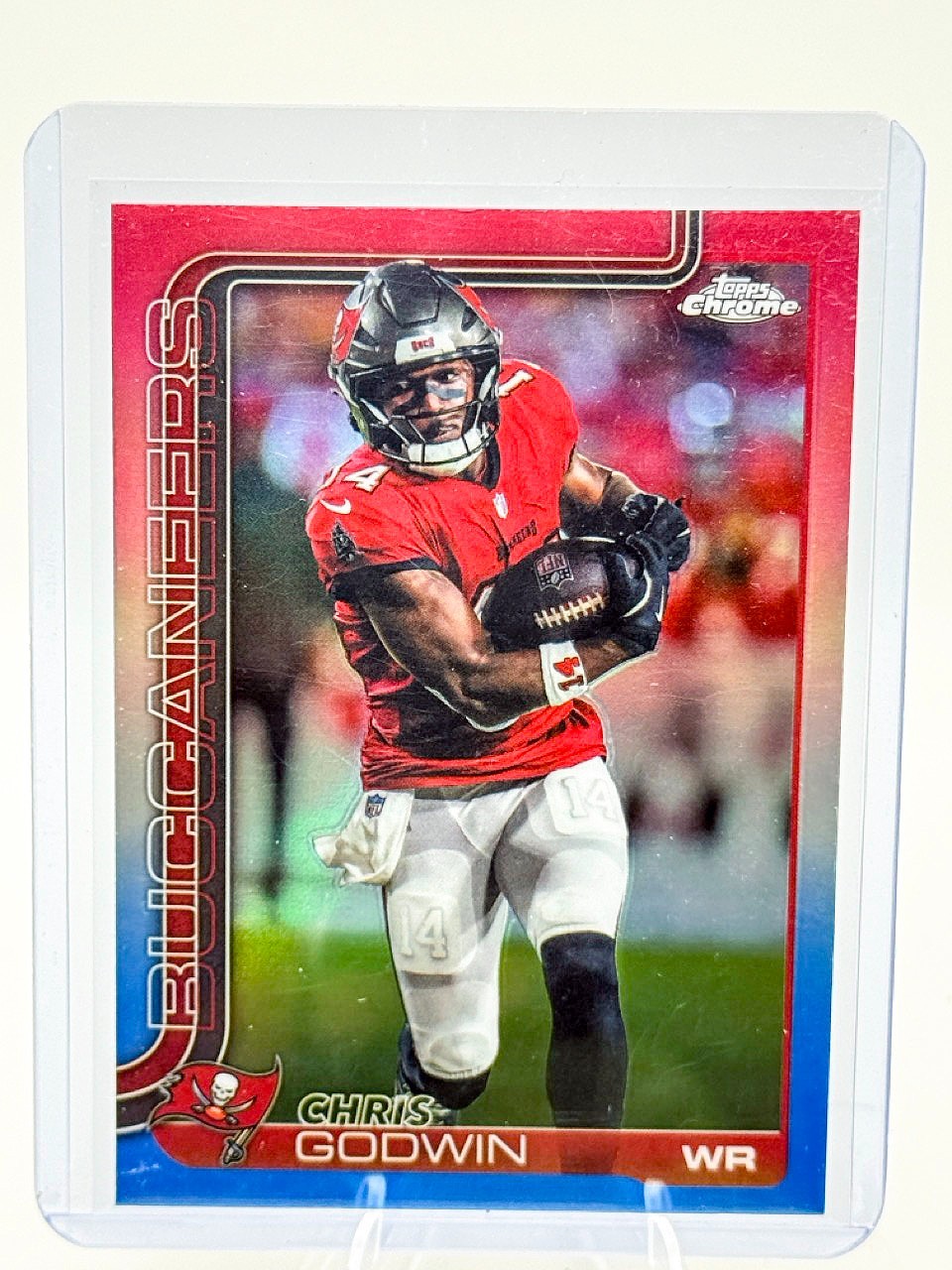 2025 Topps Chrome - Chris Godwin #283 Red, White & Blue Refractor Tampa Bay Bucs
