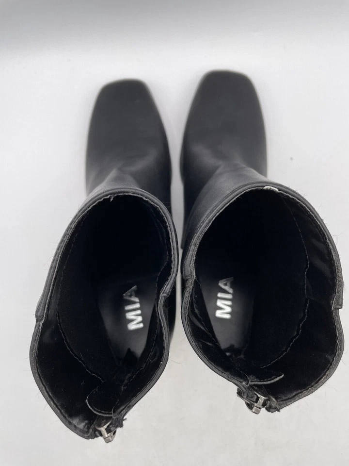 Botín para mujer MIA Rag & Bone Ellis talla 10 cuero negro cremallera Lynette punta cuadrada Foto 4 de 4
